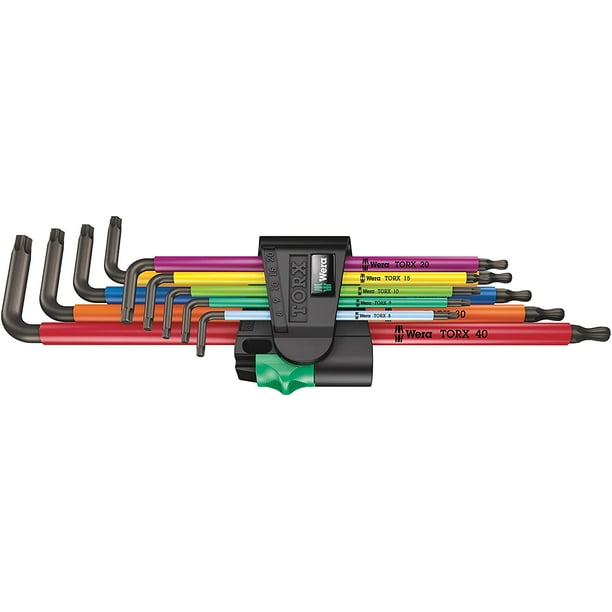 Wera 05024480001 967/9 TX XL Multicolor 1 L-Key Set Pack of 9 TORX Long, Wera 05024480001 967/9 TX XL Multicolor 1 L-Key Set Pack of 9 TORX Long,
